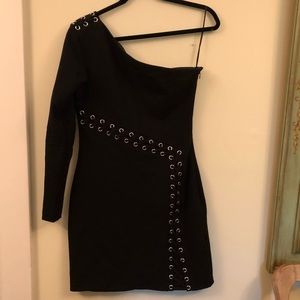 Black Parker one sleeve dress